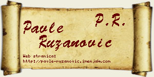 Pavle Ružanović vizit kartica